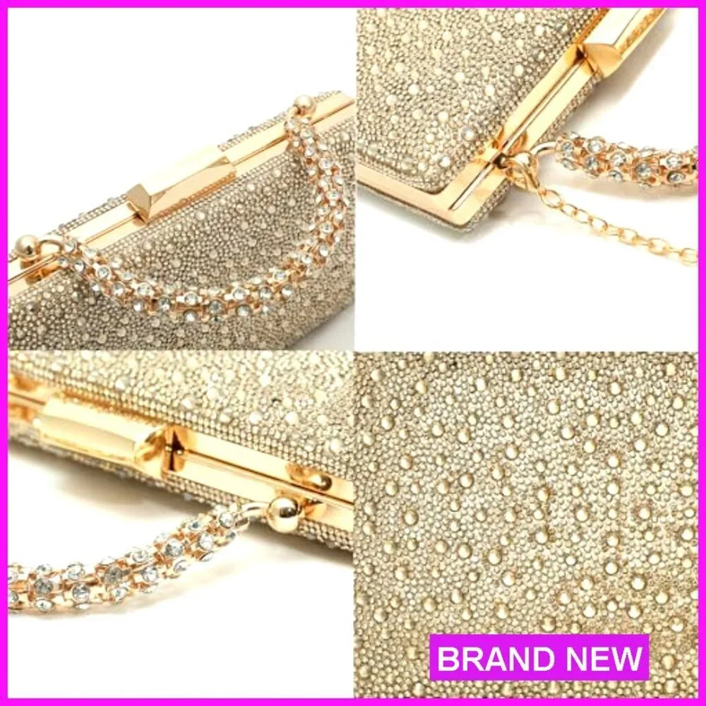 Sparkling Evening Clutch Elegant Glitter Handbag for Wedding Party Prom Dance